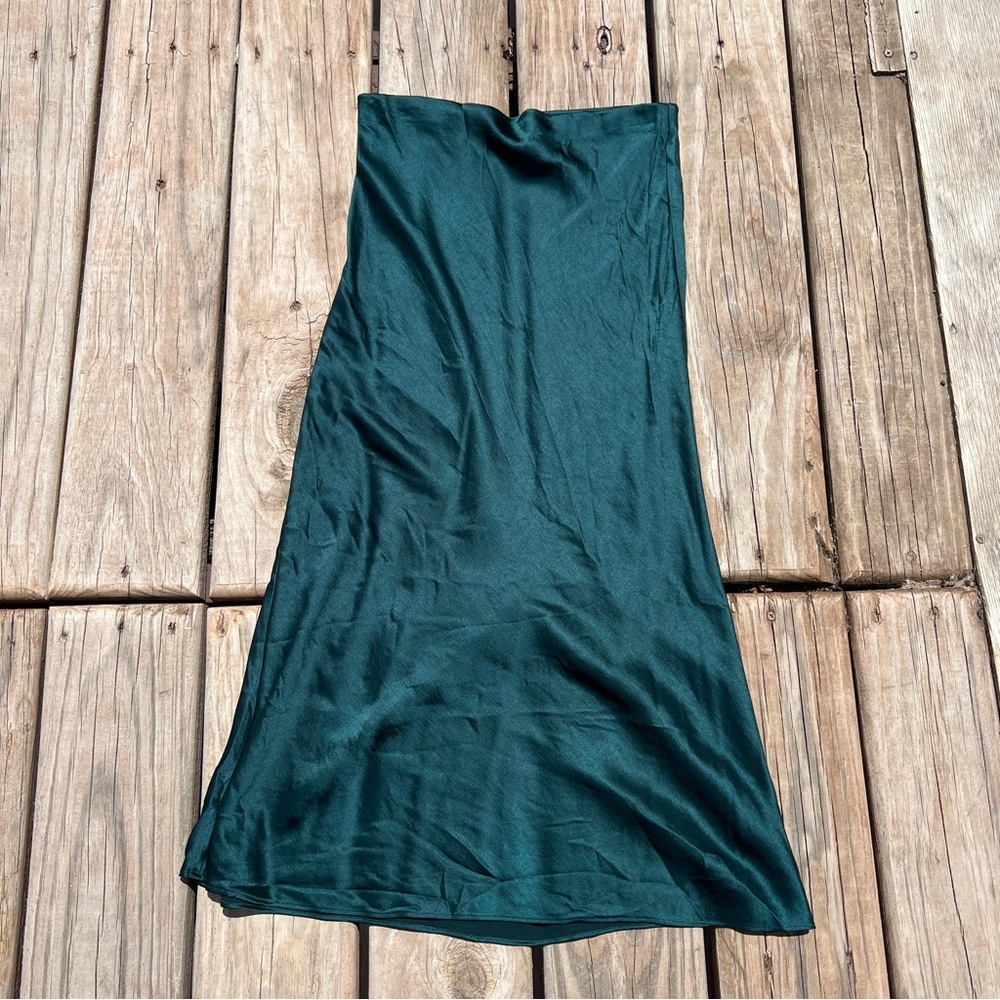 Madewell silky green maxi skirt NWOT - Picture 1 of 4